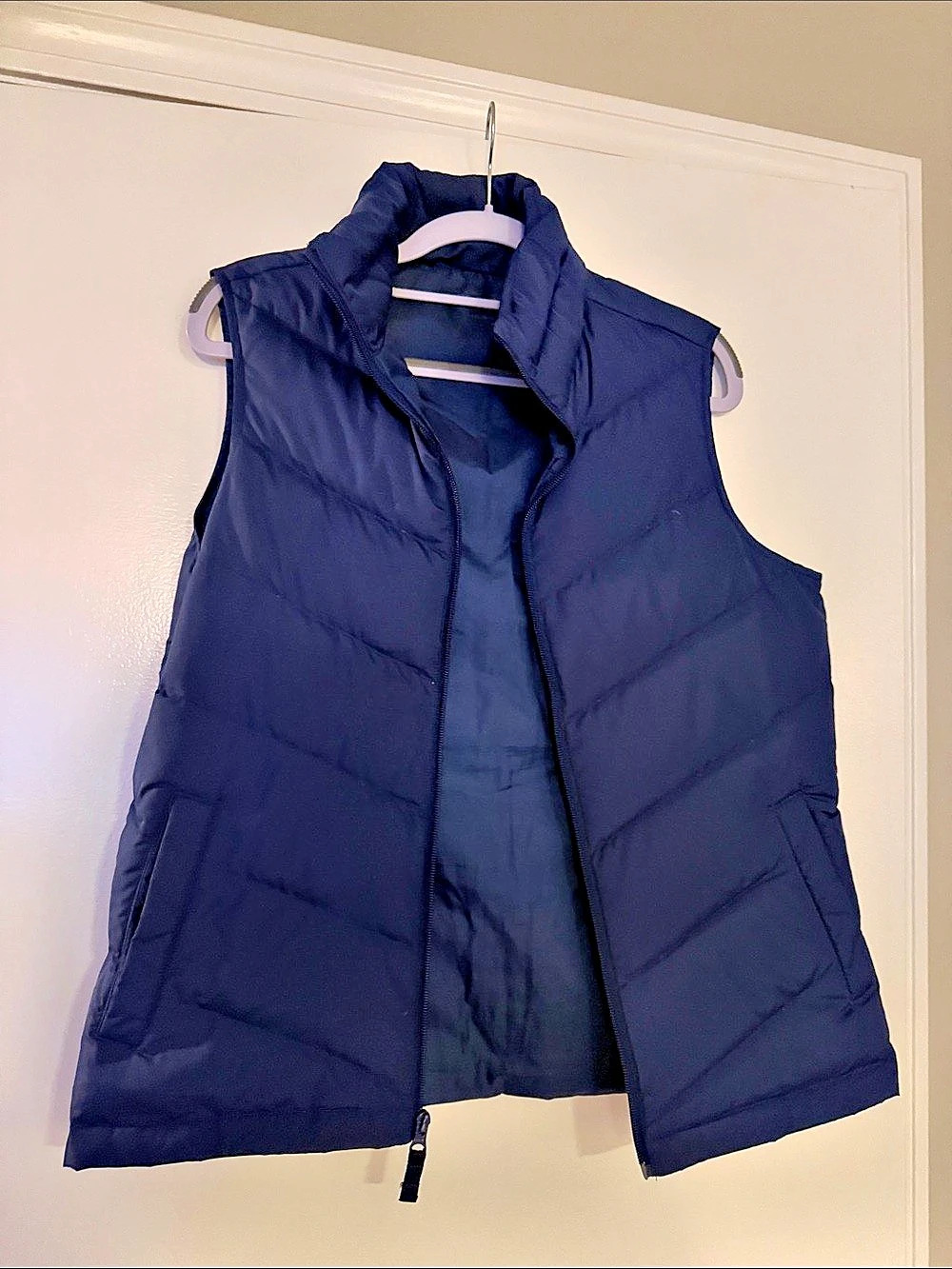 Lands' End Women's Puffer Vest in Navy Blue